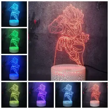 

Luminous Lighting LED Flash Super Cool Boy Goku Kakarotto Vegeta Raditz Desk Lamp 3D Anime Dragon Ball Saiyan Son Kid Gift Bulb