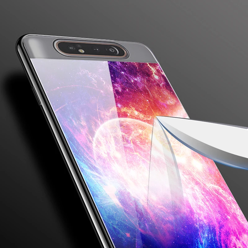 Для samsung A80 чехол закаленного стекла Звездный космический жесткий чехол для samsung Galaxy A80 A805F SM-A805F TPU бампер A 80 чехол для телефона
