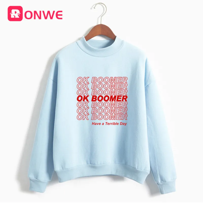 Для женщин OK Boomer новая вещь новые идеи Цитата забавная толстовка женская зимняя флисовая Harajuku Толстовка Рождественский подарок