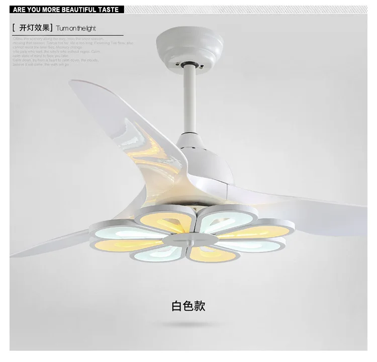 LED Modern Minimalist Ceiling Fan Light, Restaurant European Post-modern Household Ceiling Fans with Lights