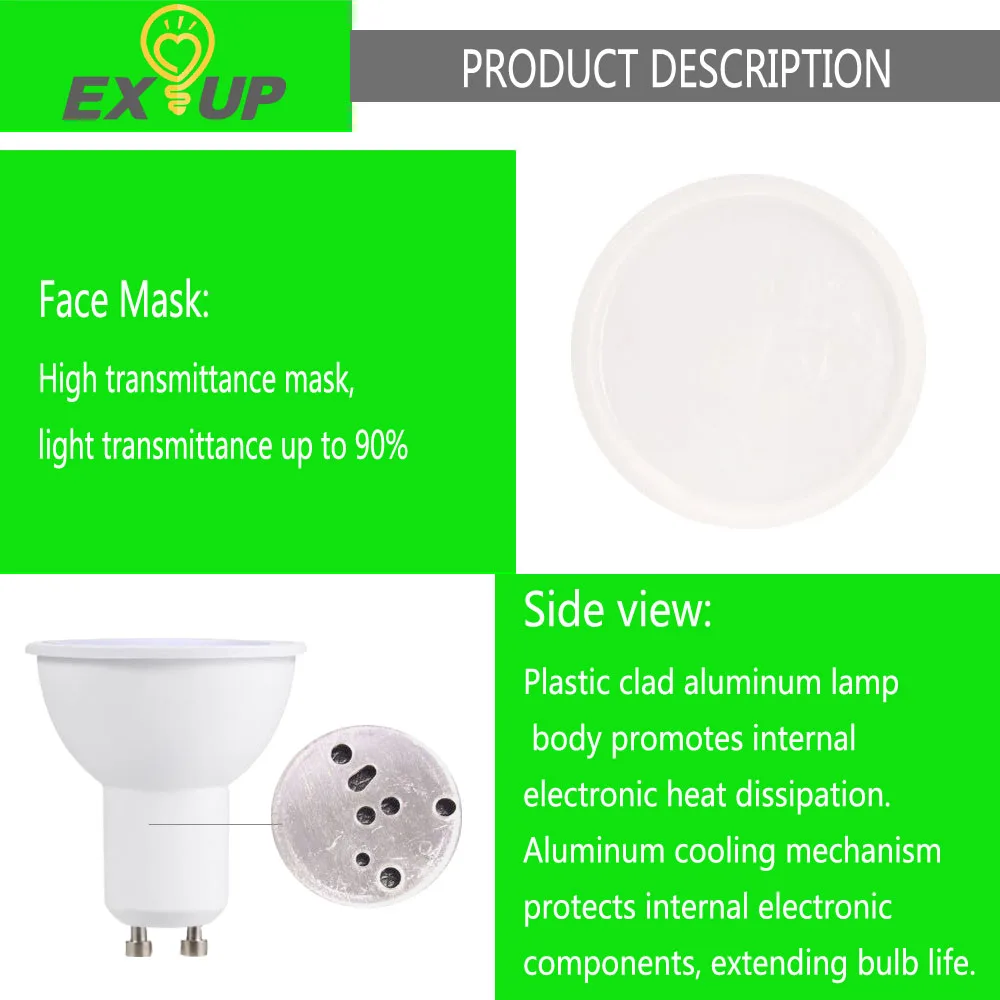 EXUP GU10 7W 580LM Dimmer LED Spot Bulb 180 - 265V