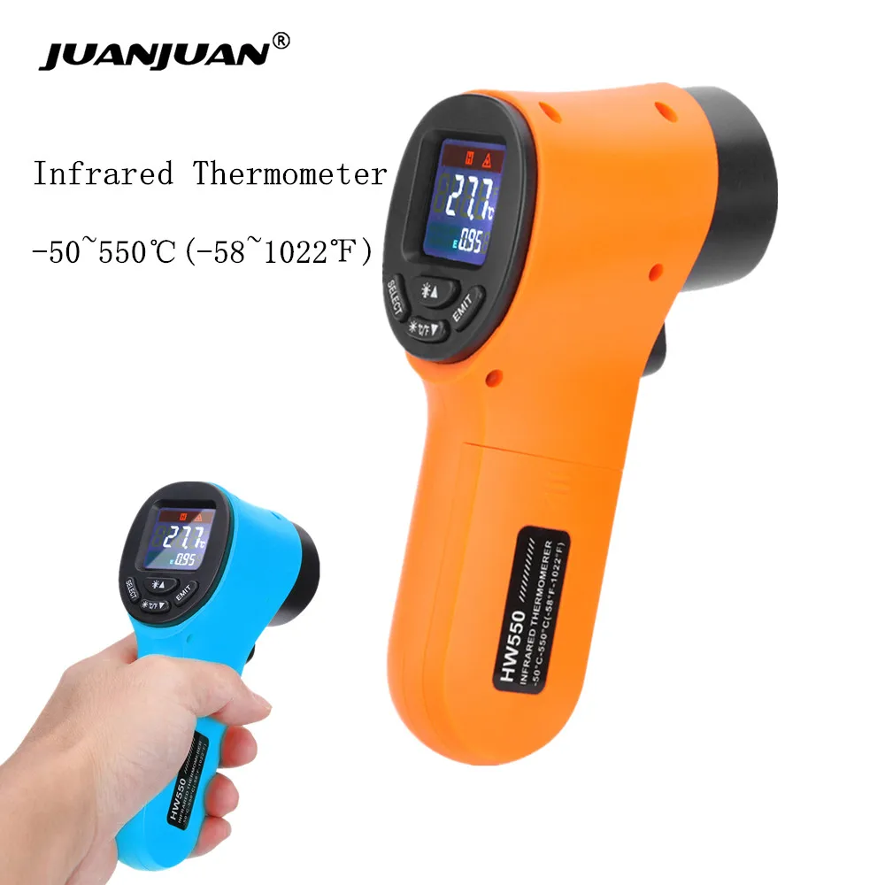 Digital Infrared Thermometer Non Contact Temperature Gun Laser Handheld Ir  Temp Gun Colorful Lcd Display 50-550 - Thermometer Hygrometer - AliExpress