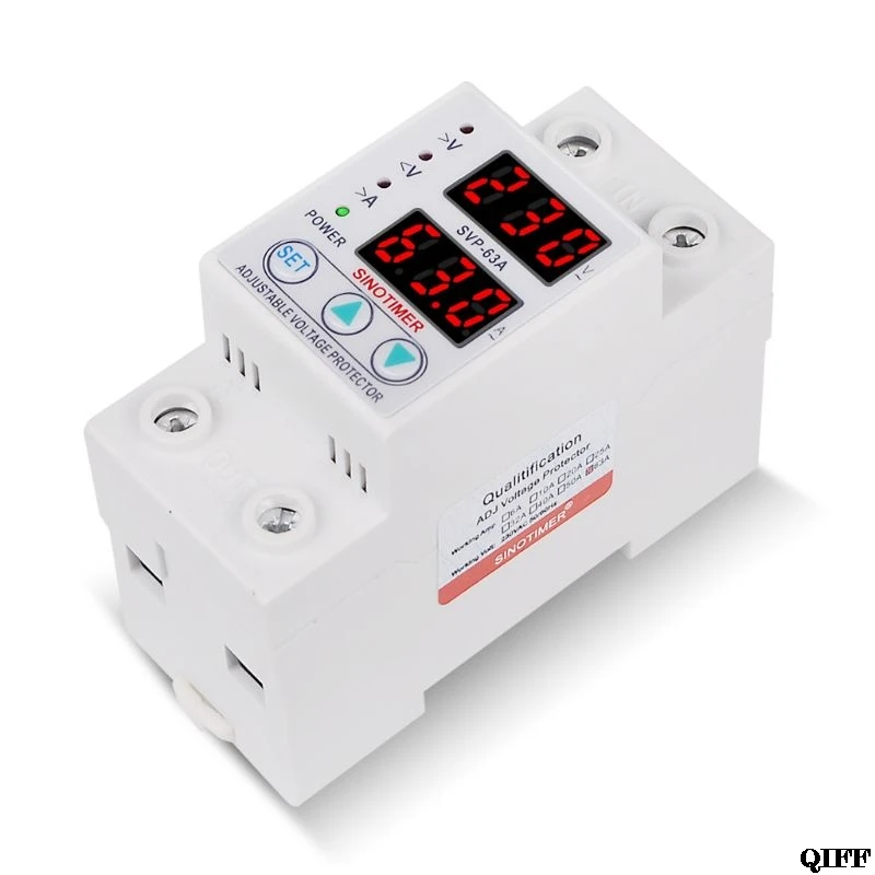 63A 230V перенапряжение защитное устройство предохранитель предельный ток вольтметр