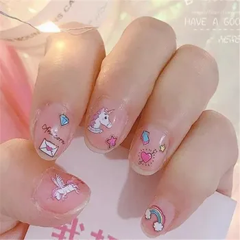 

3sheet/set Unicorn Nail Stickers Temporary Tattoo Stickers Unicornio Art Sticker Unicorn Party Party Decoration Kids Gift Toys-S
