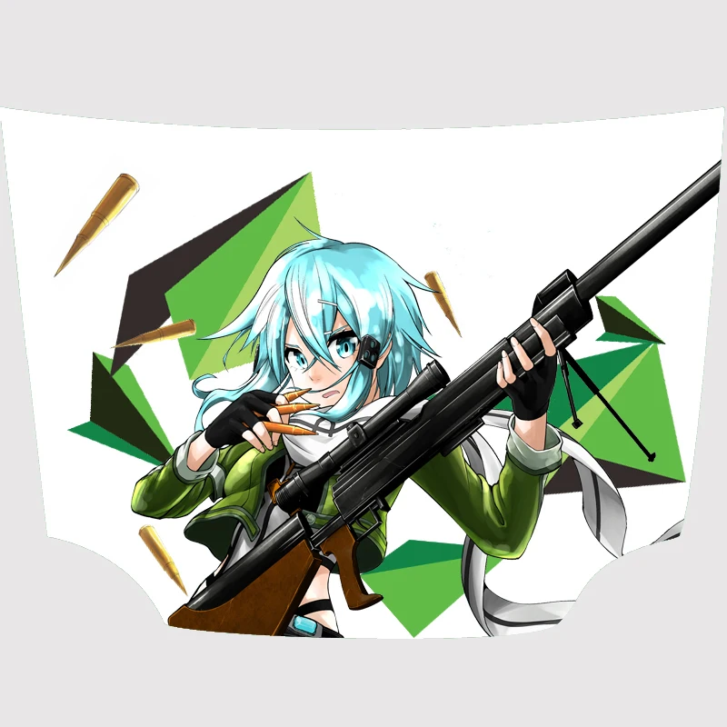 Sword Art Online Аниме Itasha Asada Shino Гуд виниловая наклейка s крышка двигателя наклейки Наклейка на автомобиль глянцевая пленка аксессуары для автомобиля - Название цвета: Белый