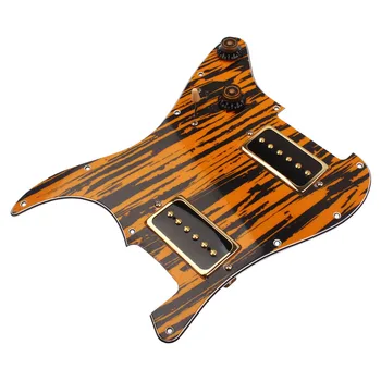 

Guitar Loaded HH Pickguard Single Pickup +Back Cover for ST Guitar Brown Durable