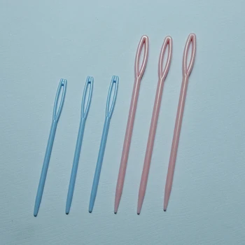 

7/9cm 6pcs Child Plastic Sewing Cross Stitch Seamed Knitting Wool Weave Needle Hand knitting tool