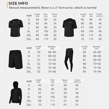 5 Pcs/Set Men's Tracksuit Gym Fitness Compression Sports Suit Clothes Running Jogging Sport Wear Exercise Workout Tights 6