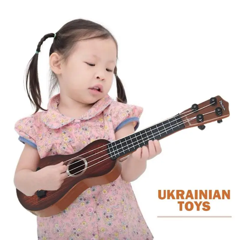 Классическая Детская Имитация древесины Ukelele гитарные игрушки, музыкальный инструмент обучающая игрушка для ребенка подарок