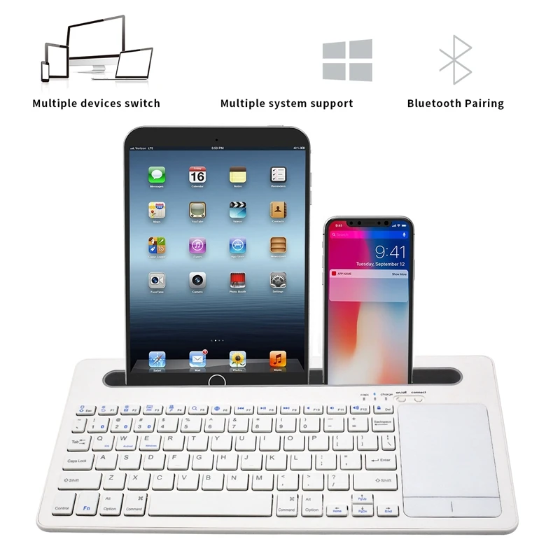 Беспроводная bluetooth-клавиатура с сенсорной панелью, подходящая для системы IOS Windows Android Os