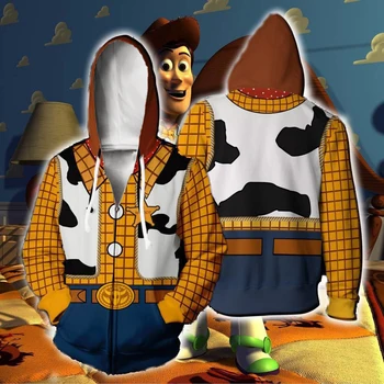 

2019 Autumn Winter Fashion Men 3D zip Hoodies Toy Story Sheriff Woody Cosplay zipper Hoodie Jacket Casual Unisex streetwear V845