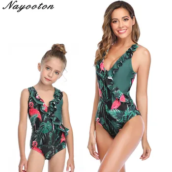 

2019 One Piece Swimsuit Female Sexy Deep V Swimwear Women Swimsuits Print Bathing Suits Summer Beachwear Bandage Monokini