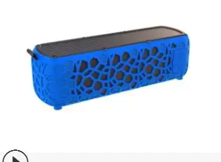 Синий T65 Портативный Водонепроницаемый bluetooth динамик на солнечной батарее с светодиодный свет и встроенный микрофон совместим с iPhone samsung и смарт-устройств - Цвет: Синий
