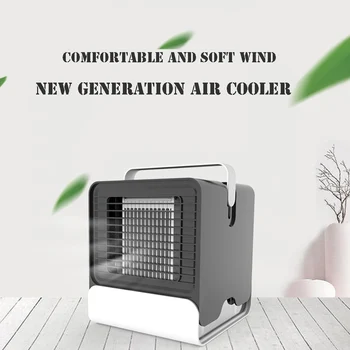 

Home Mini Air Conditioner Portable Air Cooler LED USB Personal Space Cooler Fan Air Cooling Fan Rechargeable Fan Desk