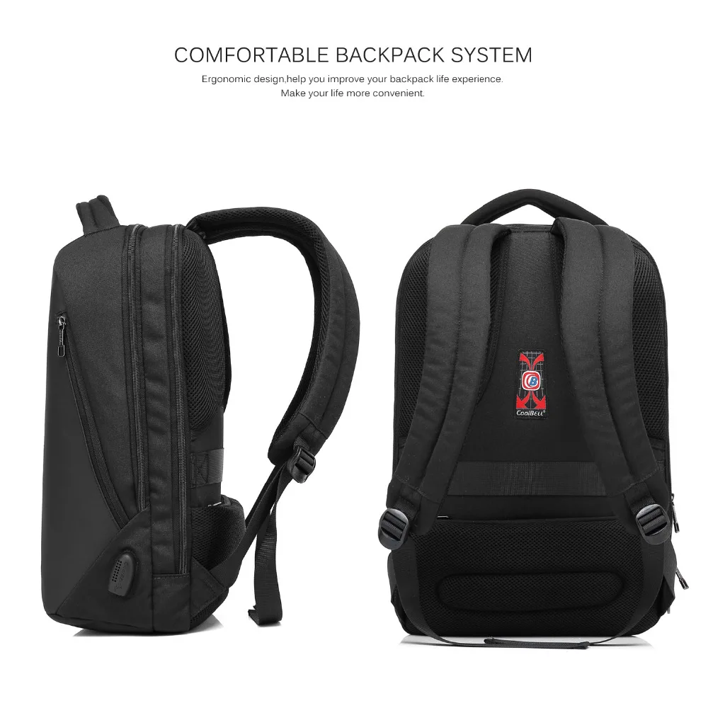 COOLBELL Рюкзак 15,6 дюймов Многофункциональный рюкзак для ноутбука Студенческая сумка с защитой от кражи модный рюкзак для путешествий водонепроницаемый рюкзак