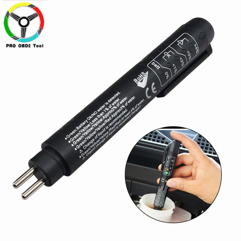 

2019 Newest Car Brake Fluid Tester Car Diagnostic Tools 5 Leds Mini Brake Fluid Testing Tools For DOT3/DOT4 Indicator Pen