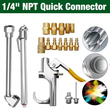 

17PCS High Performance Copper 1/4'' NPT Quick Coupler Connector For Compressor Tools Set Fitting Pneumatic Tool Part USA Style