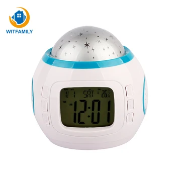 

2019 New Creative Night Light Children Quiet Student Bedhead Snooze Personality Electronic Clock Music Star Cast Alarm Clock