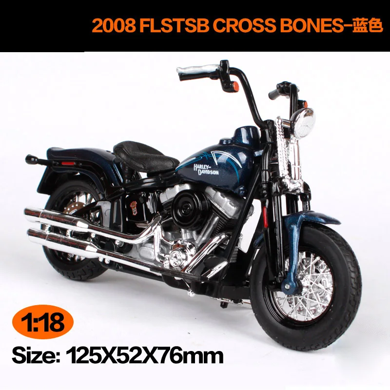 Maisto 1:18 Harley Davidson 2008 FLSTSB крест кости Мотоцикл Металлические модельные игрушки для детей подарок на день рождения Коллекция игрушек - Цвет: 11071