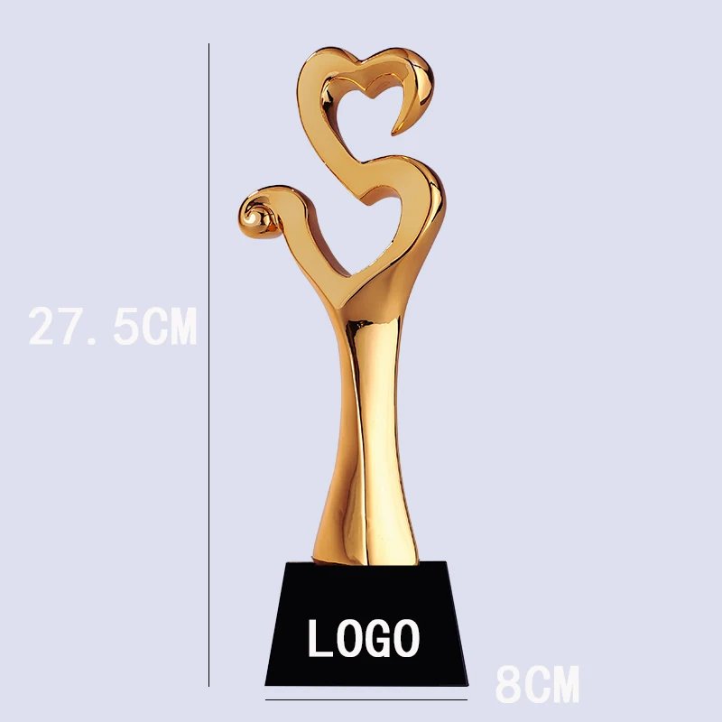 

Custom Love Trophy New Resin Trophy Gold-plated High-grade Crystal Trophy Custom Made Free Lettering Trophy Organic Material