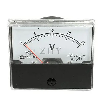 

DH670 DC 0-20V Rectangle Analog Panel Volt Meter Voltmeter Gauge