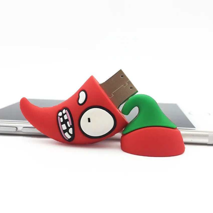 USB Flash Drive 128gb cartoon Funny Vegetable Chili 4GB 8GB usb 2.0 32GB 64GB Portable pendrive 16GB Memory Stick Pen Drive Gift