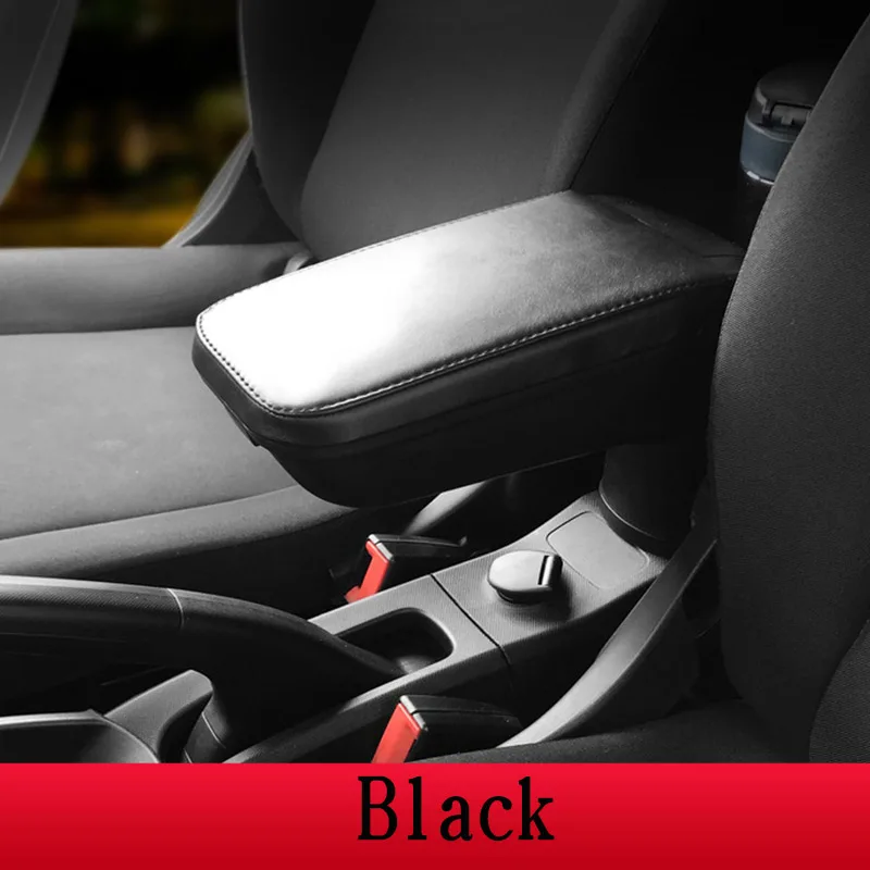 Black Автомобильные аксессуары для интерьера кожаный подлокотник коробка с подстаканником шкафчик для Mercedes Умный 453 Fortwo Forfour - Название цвета: Black