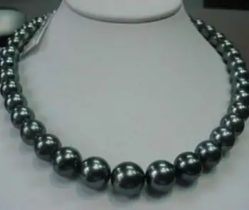 

Jewelry Pearl Necklace Charming AAA+ 11-12mm TAHITIAN black PEARL NECKLACE 18"14K Free Shipping
