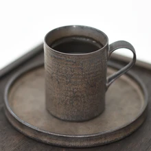 Taza de té de cerámica hecha a mano Retro Latte café taza Eco reutilizable Jjapanese juego de Tazas de té vajilla Tazas Kubek Tasse Vintage E5