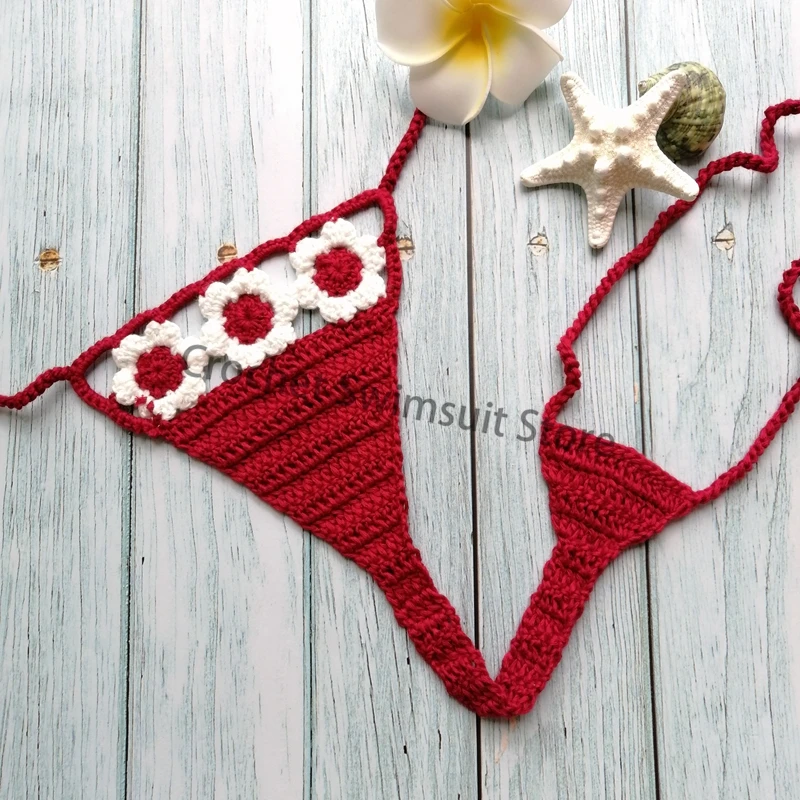 2019Super Mini Micro G-strings Thongs Hot Sexy Bikini Bottom Hot Women's Swimwear Crochet Cotton Brazilian Side String Tie Thong