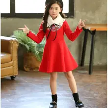 Новое зимнее кружевное праздничное платье принцессы для девочек, модное бархатное плотное платье для девочек