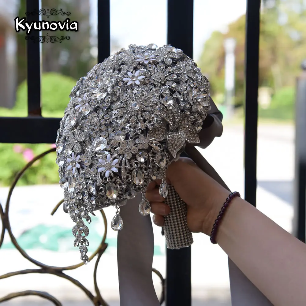 Серебряная брошь Kyunovia в форме каскадного каскада свадебный аксессуар украшение