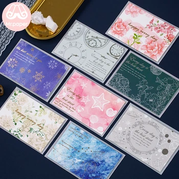 

Mr paper Flower Feather Time DIY Invitation Greeting Card with Envelope Handmade Dry Flower Wedding Party Invitation Envelopes