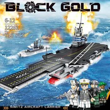 

716pcs DIY Navy Warship Military Building Blocks Aircraft Carrier Creative Children's Educational Toys Ship Model