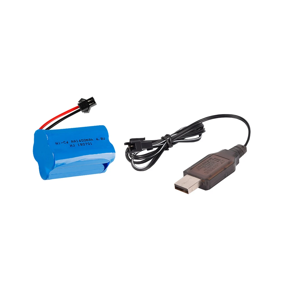 4,8 v 1400mah Ni-Cd аккумулятор+ 4,8 v USB зарядное устройство Nicd AA 4,8 v перезаряжаемый аккумулятор для RC автомобилей 4,8 v RC лодка игрушка Батарея - Цвет: Черный