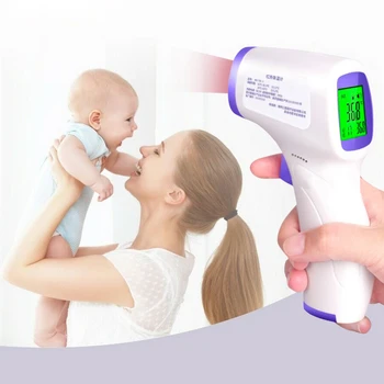 

LCD Digital Non-contact Infrared Thermometer Forehead Body Temperature Meter CLH@8