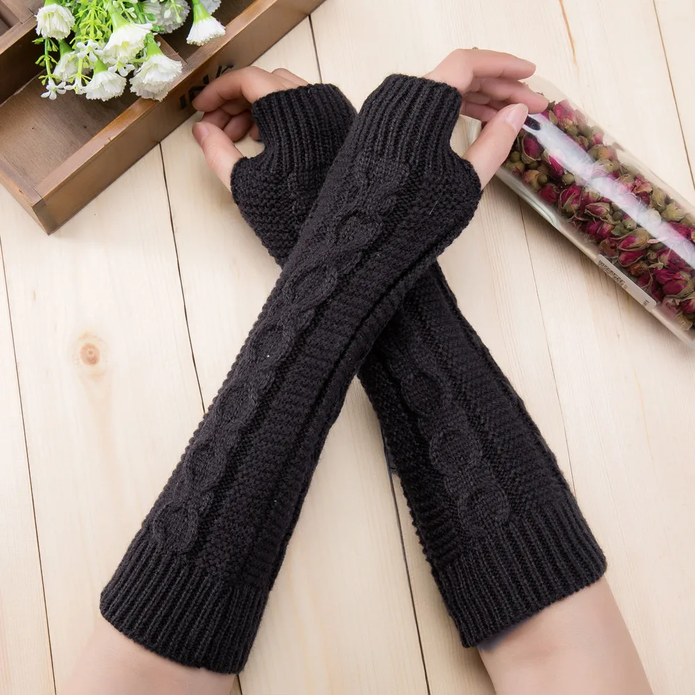 Sleeper#P501 fashion Unisex Men Women Knitted Fingerless Winter Gloves Soft Warm Mitten перчатки женские hot Free shipping