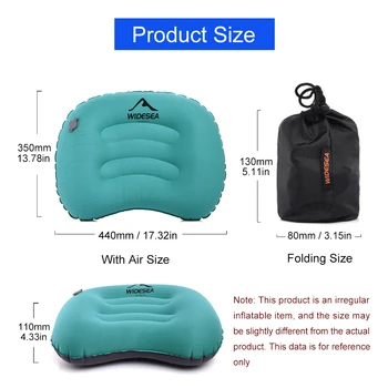 Portable Inflatable Pillow Camping Equipment Compressible Folding Air Cushion Outdoor Protective Tourism Sleeping Gear 2