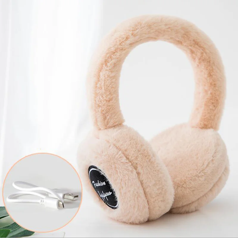beige Новинка, зимние Bluetooth наушники для женщин, теплые защитные наушники, умные наушники - Цвет: beige