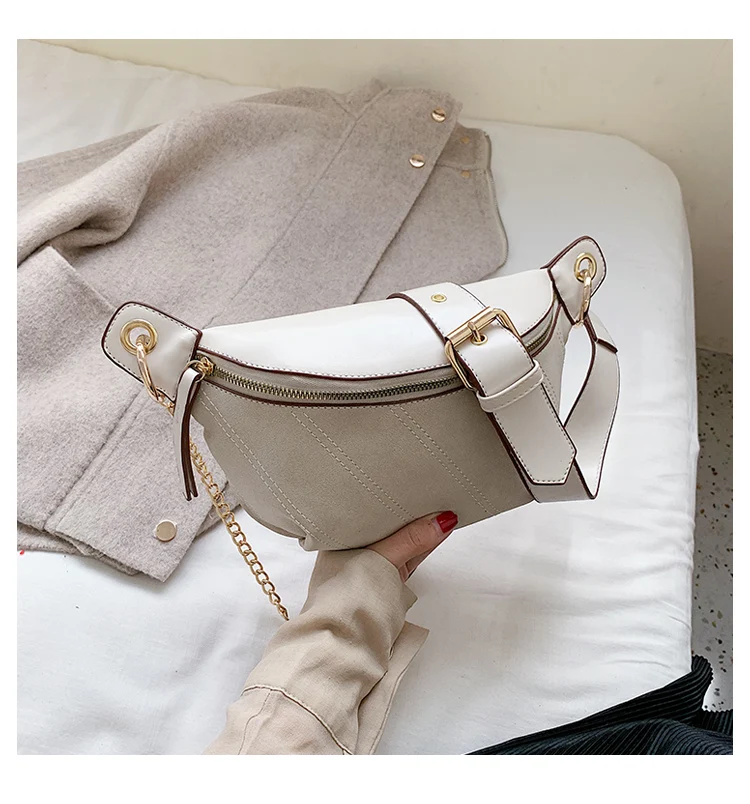 Роскошная брендовая дизайнерская поясная сумка с цепочкой на ремешке, кожаная сумка, женская сумка на пояс, сумка через плечо