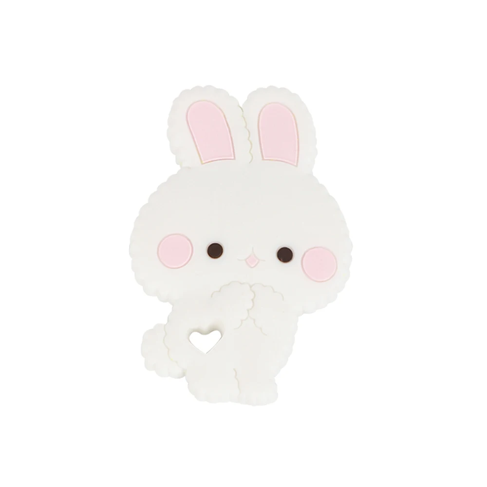 TYRY.HU 1PC BPA free rabbit silicone teether baby toys Chew Charms Kids Teething Gift - Цвет: 02-pinik