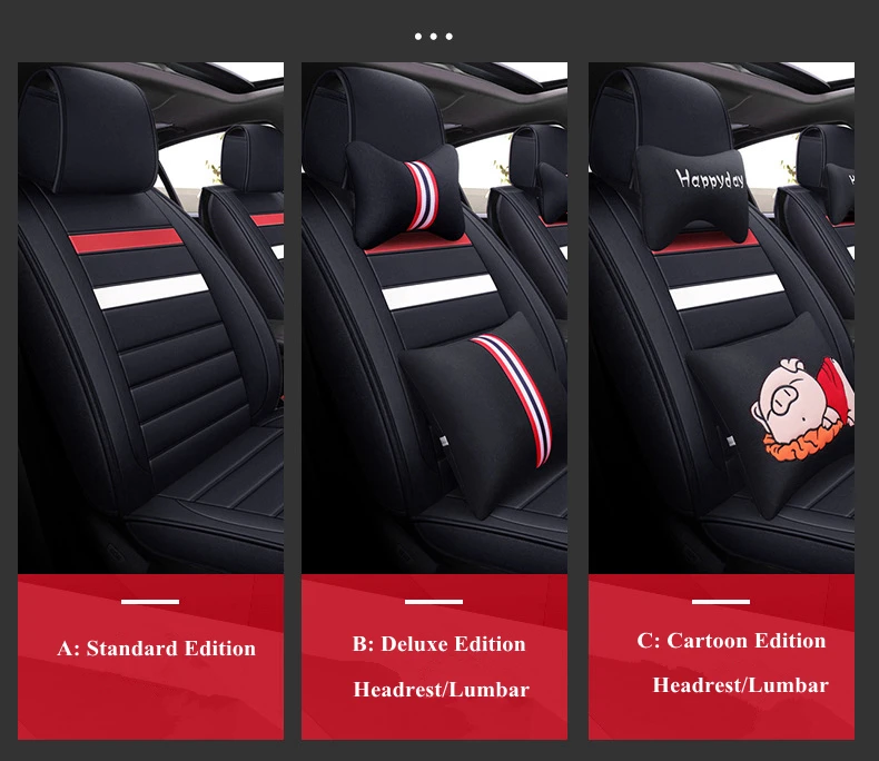 Передняя+ задняя) Универсальная льняная и кожаная крышка сиденья автомобиля полный комплект сиденье для салона автомобиля подголовник поясничная Подушка автомобильный стиль аксессуары