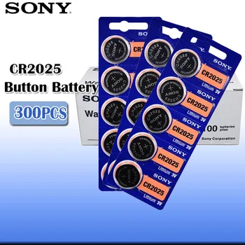 

300pcs/lot sony CR2025 3V 100% Original Lithium Battery For Watch Remote Control Calculator CR2025 button cell coin batteries
