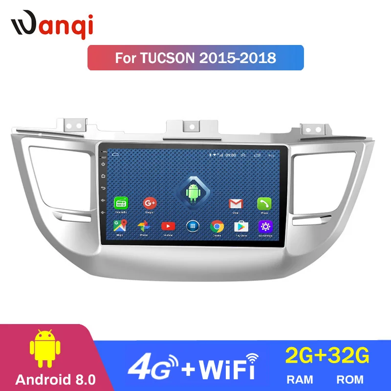 4G Lte All Netcom 9 дюймов Wanqi 1 для Hyundai Tucson 2015-2018 Автомобильная Мультимедийная система
