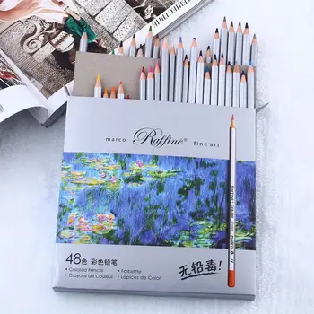 

48 colors/set Marco Raffine Colored Pencils Non-toxic Color Pencil lapis de cor Professional Colored Pencils for School Supplies
