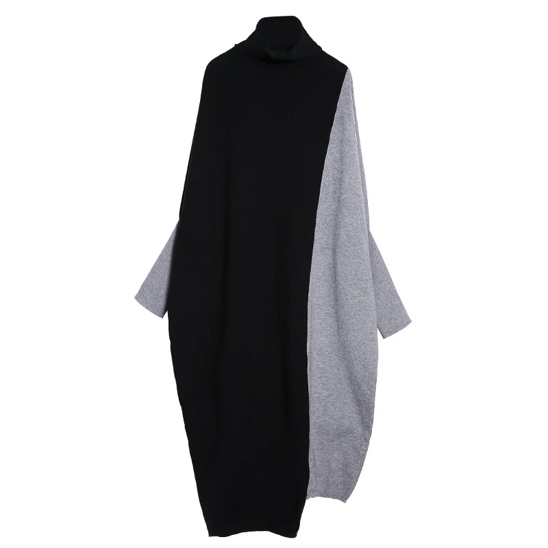CHICEVER Asymmetric Sweater For Women Turtleneck