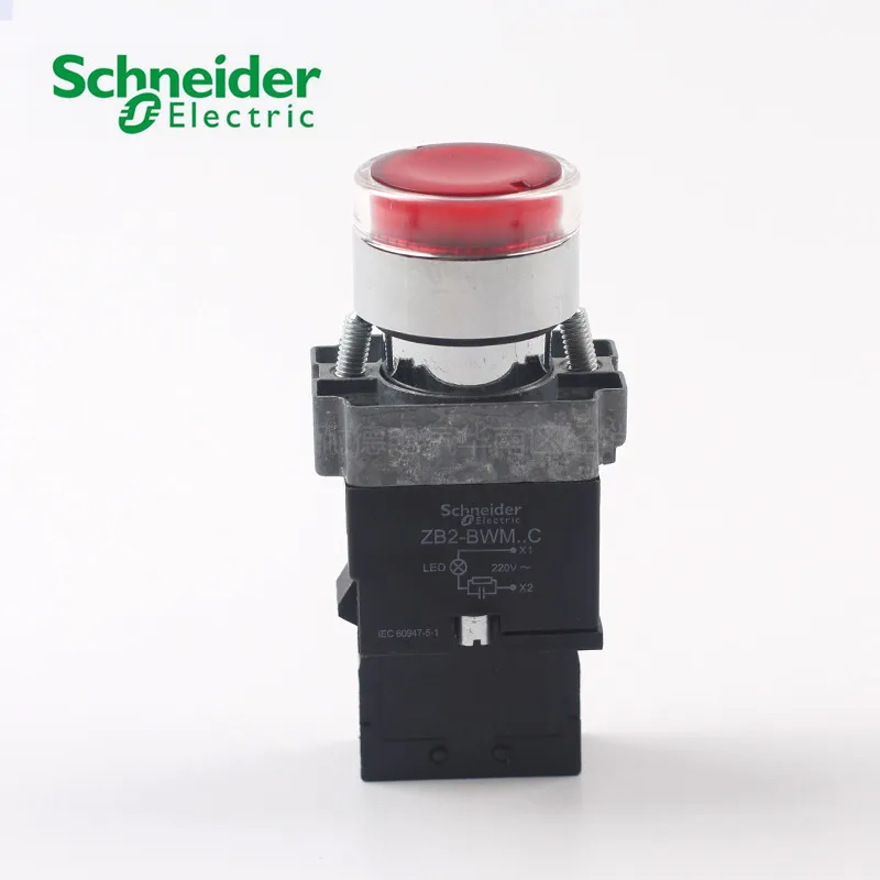 

(220V) LED light with contact button base self-reset normally open ZB2BWM31C+ZB2BZ21C green Red