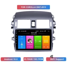 9 Polegada android 10 hd carro mp5 player rádio estéreo 2 + 16gb wifi bluetooth navegação gps para toyota corolla 2007-2013