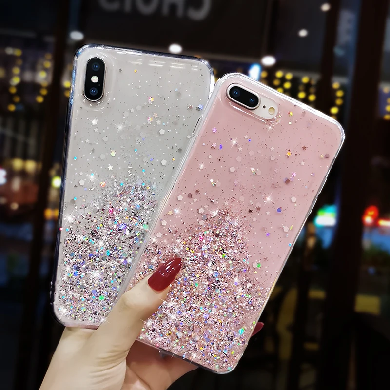 Glitter Oppo A83 Cover Tempered Glass Oppo A3s Back Cover Iphone