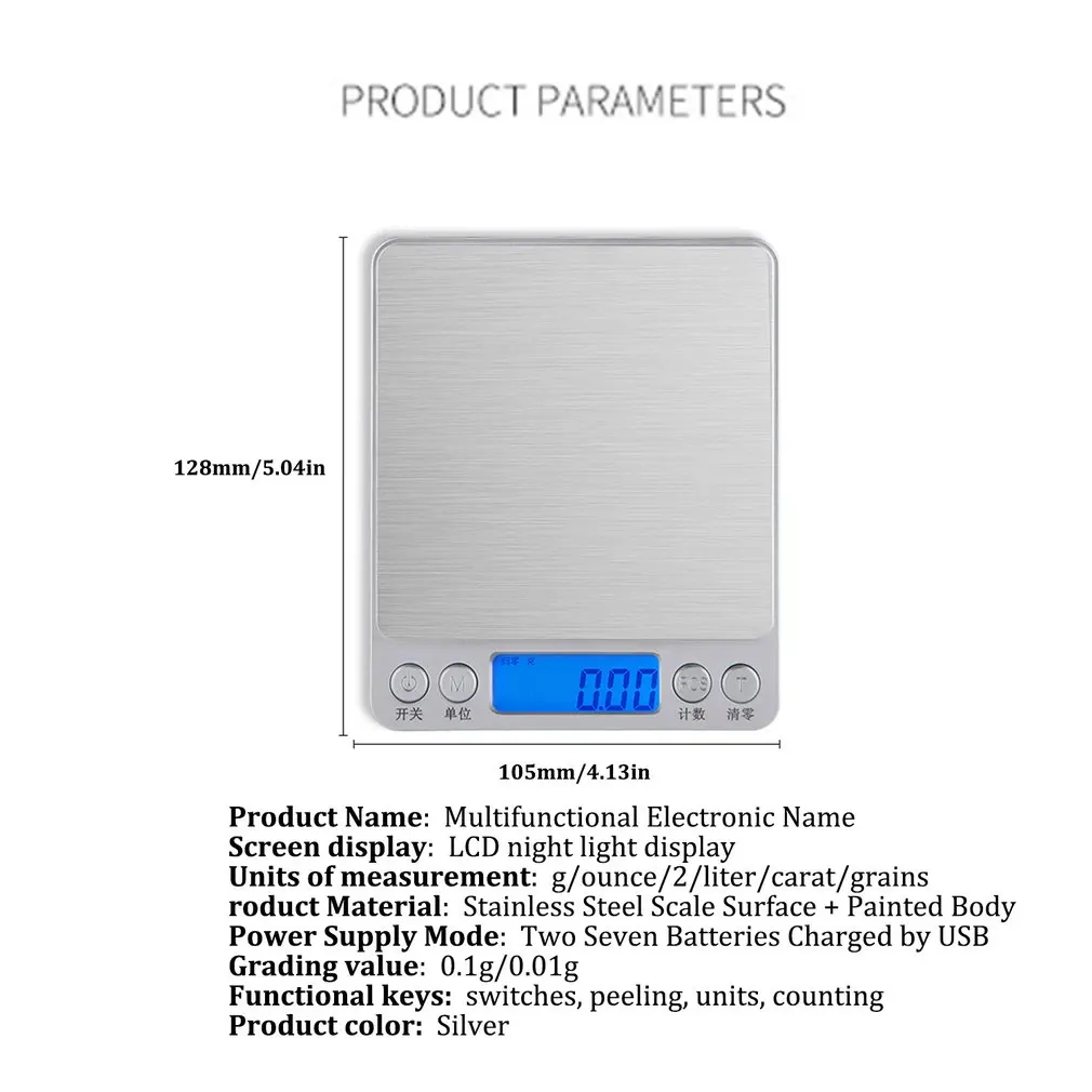 High-Precision Mini Electronic Scale Jewelry Scale Portable Household Pocket Scale 0.01G Gold Jewelry